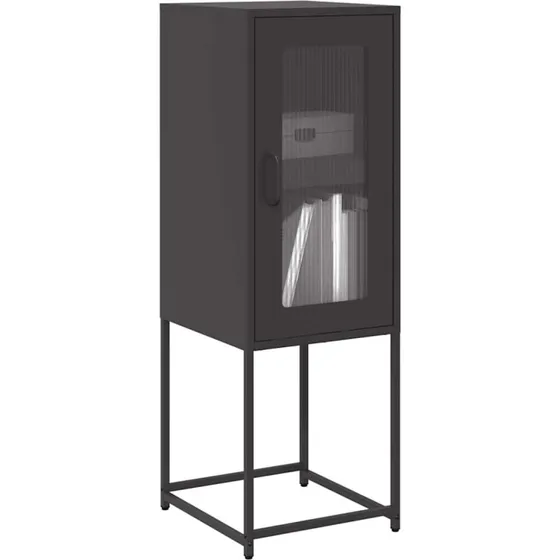vidaXL Skænk 36x39x107 cm koldvalset stål, sort