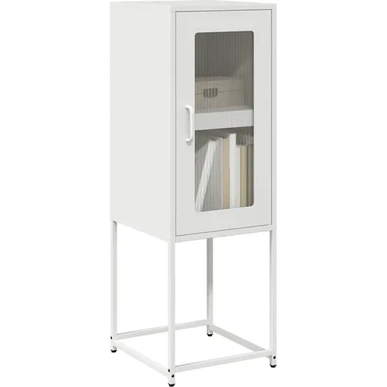 vidaXL Skænk 36x39x107 cm koldvalset stål hvid