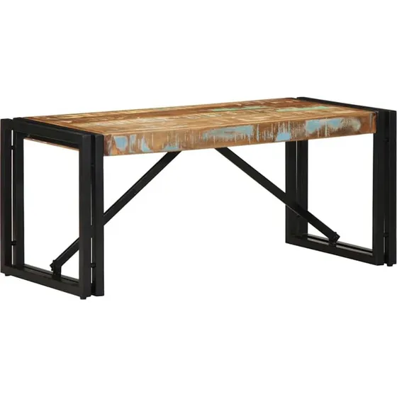 Sofabord 80x40x35 cm massivt genbrugstræ flerfarvet
