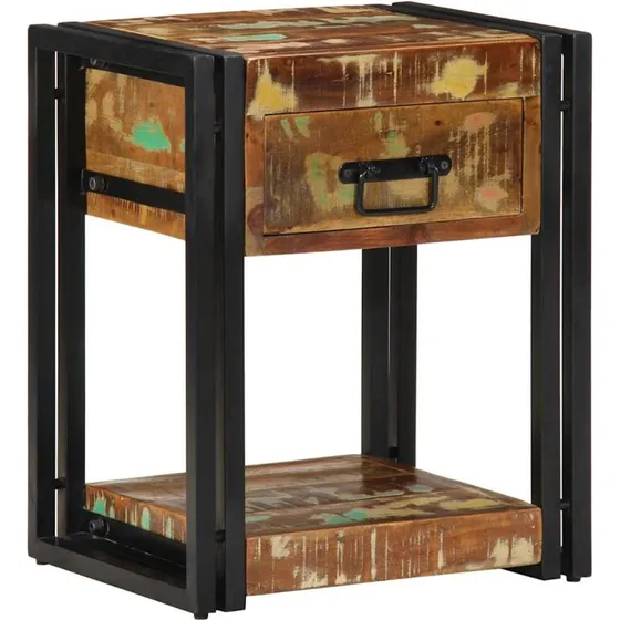 vidaXL Natskab 2 stk Flerfarvet 40 x 35 x 50 cm Massivt Genbrugstræ