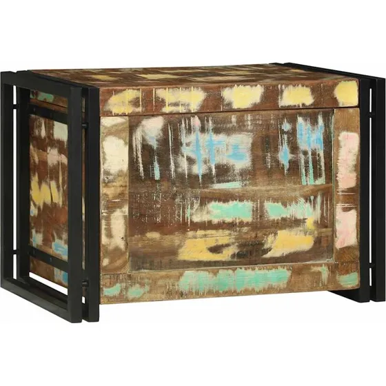vidaXL Opbevaringskasse 60 x 40 x 41 cm brun og sort genbrugstræ