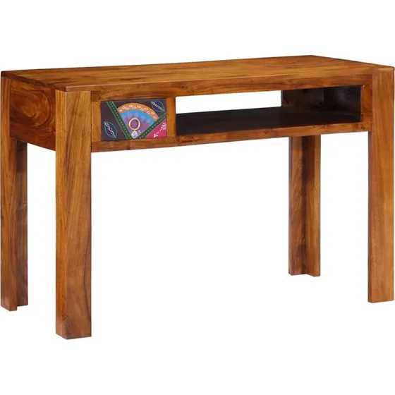 vidaXL Skrivebord med skuffe, brun, 110 x 50 x 73 cm