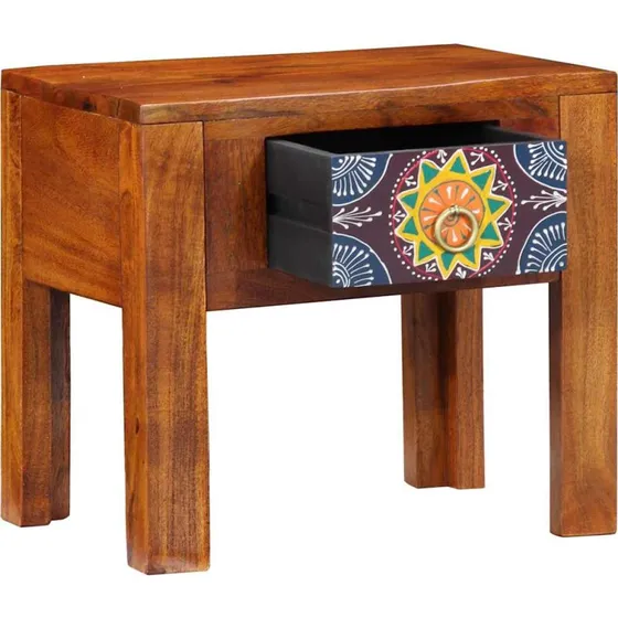 vidaXL Sidebord med Skuffe Brun 40x30x36 cm Massivt Akacietræ