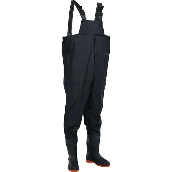 vidaXL Waders med støvler, str. 42, sort
