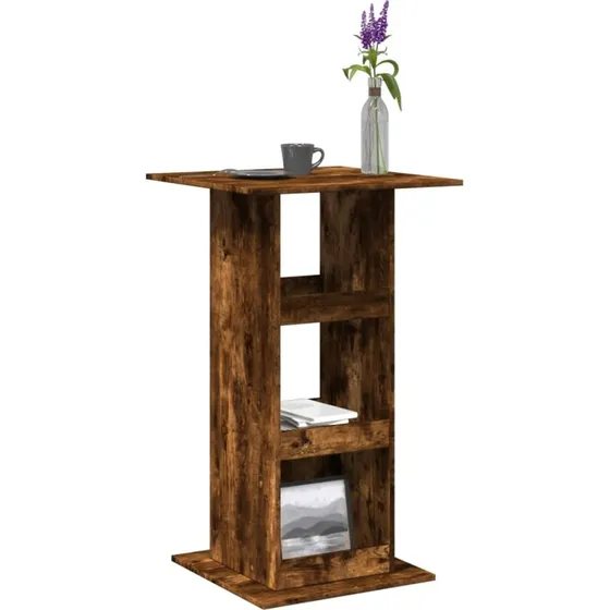 vidaXL barbord 60x60x102 cm røget eg med opbevaring