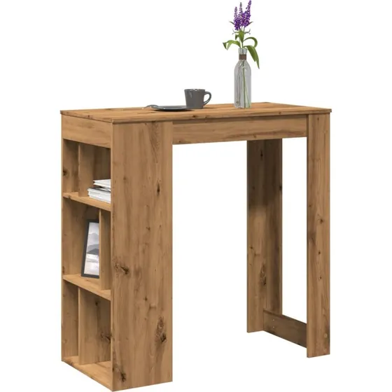 vidaXL Barbord 102x50x103,5 cm med stativer, konstrueret træ, egetræslook
