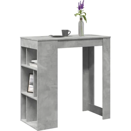 vidaXL Barbord med stativer 102x50x103,5 cm, konstrueret træ, betongrå