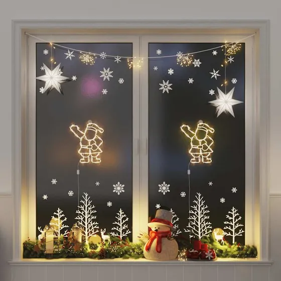 vidaXL Julelys Julemandens Silhuet 2 stk 35 LED'er Varm Hvid