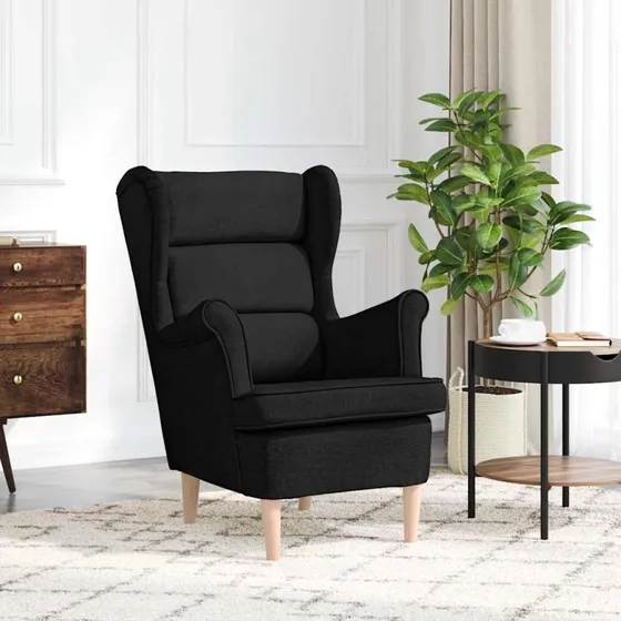 vidaXL Lænestol 74x84x100 cm Stof Sort