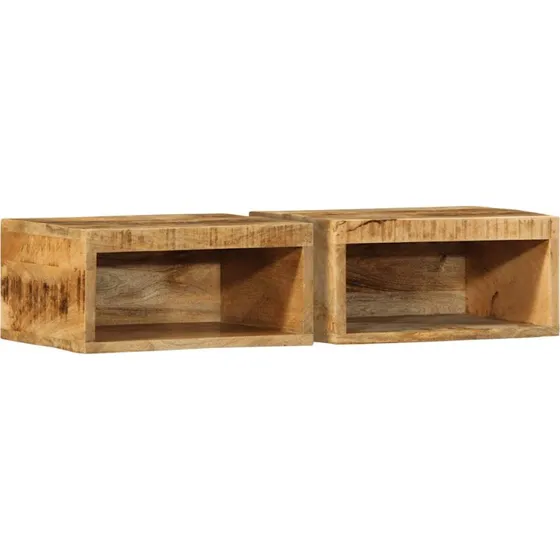 vidaXL Væghængt Tv-Skab 2 stk. Massivt Ru Mangotræ 40x30x19 cm