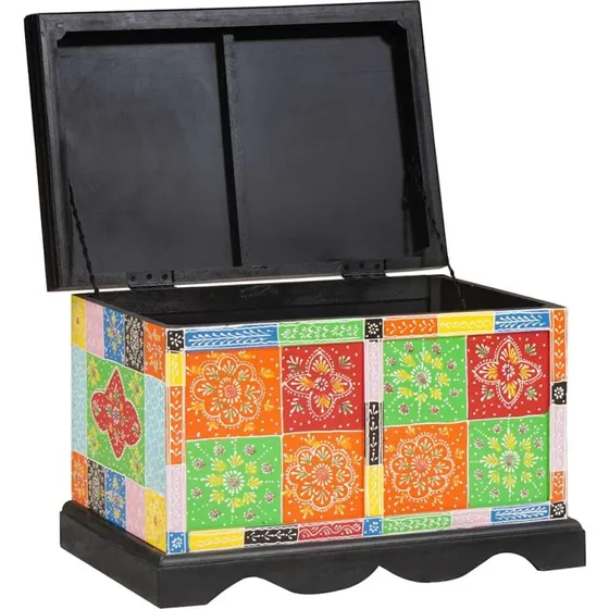 vidaXL Opbevaringskasse 60 x 40 x 40 cm Flerfarvet Massivt Mangotræ