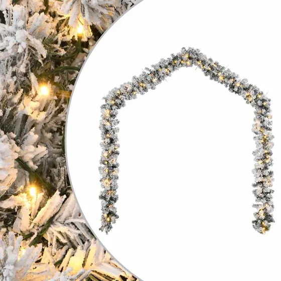 vidaXL Juleguirlande med LED-lys 10 m PVC grøn