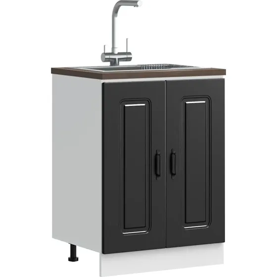 vidaXL Underskab Kalmar 60x46x81,5 cm, Konstrueret Træ, Sort