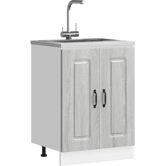 vidaXL Underskab Til Vask Kalmar 60x46x81,5 cm Grå Sonoma