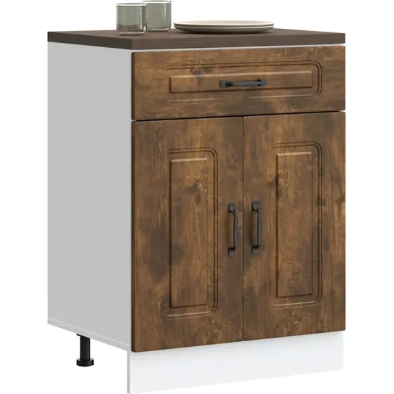 vidaXL Kalmar Køkkenunderskab, Røget Egetræ, Konstrueret Træ
