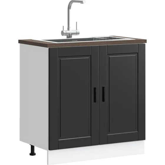 vidaXL Underskab Porto 80x46x81,5 cm, konstrueret træ, sort