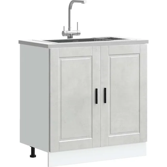 vidaXL Underskab Porto 80x46x81,5 cm Konstrueret Træ Beton Grå