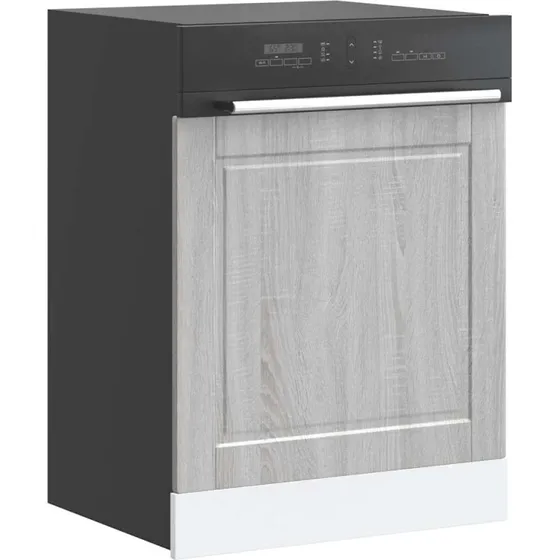 vidaXL Låge til Opvaskemaskine Porto 60x1,5x57 cm Grå Sonoma-Eg