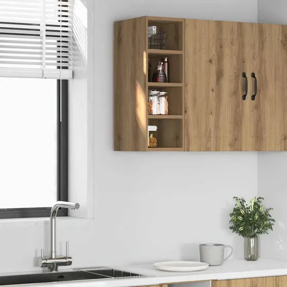 vidaXL Hængeskab Riga håndlavet eg 20x29,5x60 cm konstrueret træ
