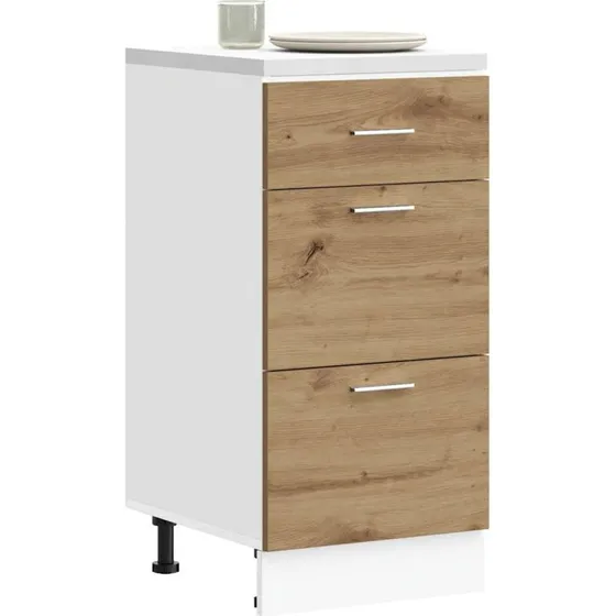 vidaXL Underskab Lyon håndlavet eg 40x46x81,5 cm konstrueret træ