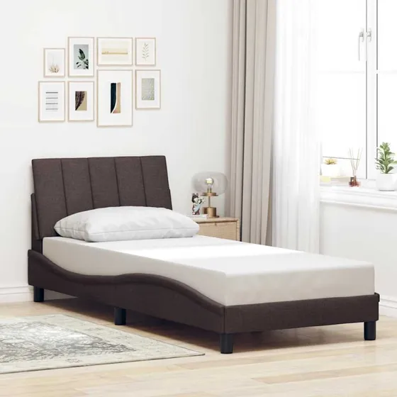 vidaXL Hanko Sengeramme 80x200 cm Mørkebrun Stof