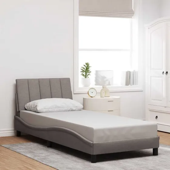 vidaXL Hanko 90x200 cm sengeramme stof gråbrun