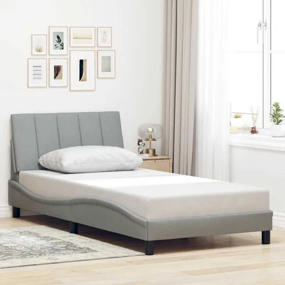 vidaXL Hanko Sengeramme Lysegrå 100x200 cm Stof