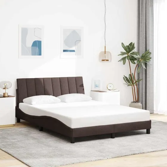vidaXL Hanko Sengeramme Mørkebrun 120x200 cm Stof