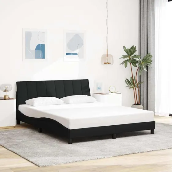 vidaXL Hanko Sengeramme 160x200 cm Sort
