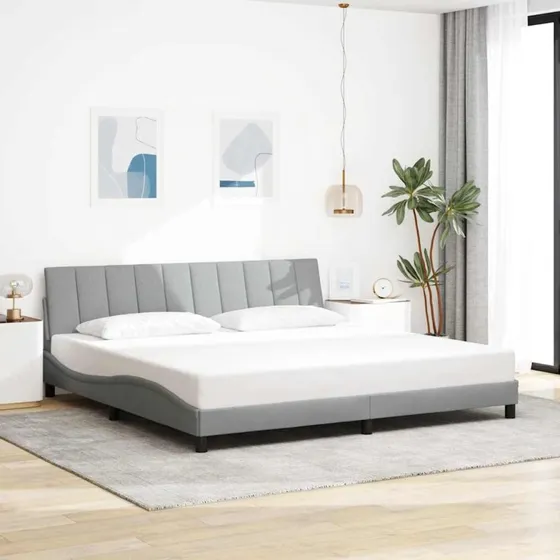 vidaXL Hanko 200x200 cm sengeramme lysegrå