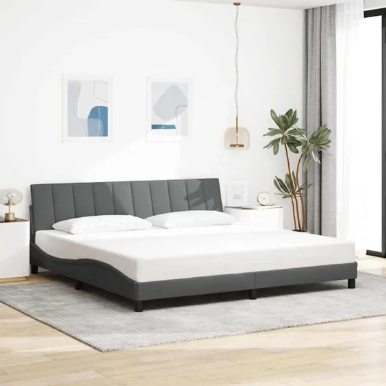 vidaXL Hanko 200x200 cm sengeramme mørkegrå