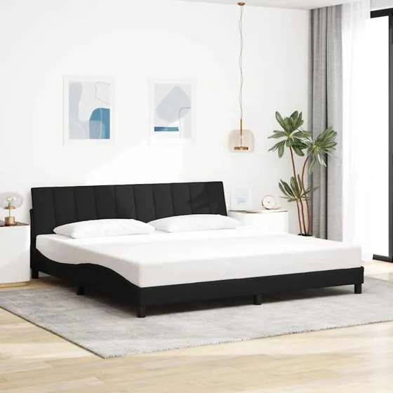 vidaXL Hanko 200x200 cm sengeramme stof sort