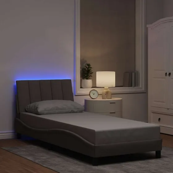 vidaXL Hanko 90x190 cm sengeramme gråbrun