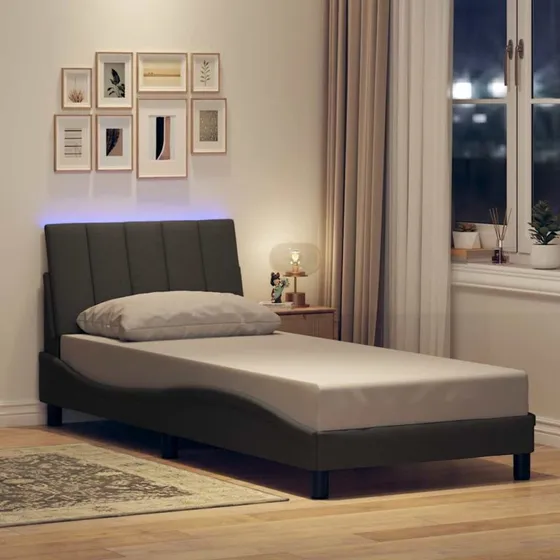 vidaXL Hanko Sengeramme Mørkegrå 90x200 cm Stof