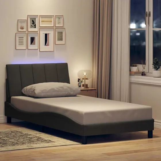 vidaXL Hanko Sengeramme Mørkegrå 100x200 cm Stof