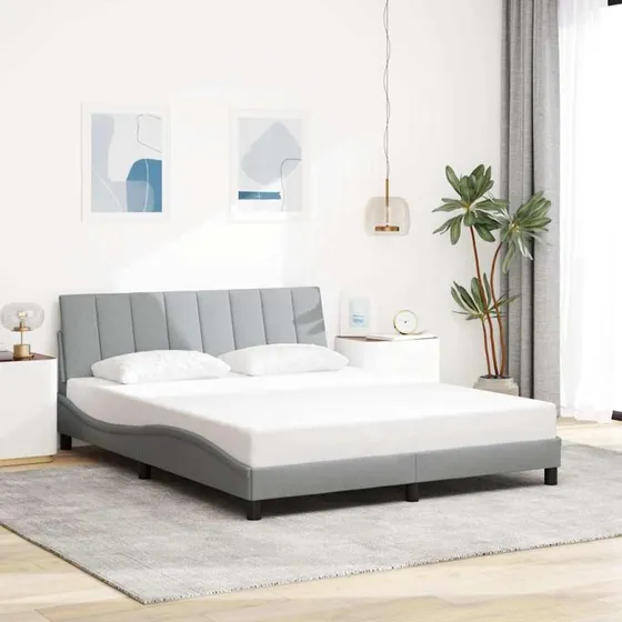 vidaXL Hanko Sengeramme 160x200 cm Lysegrå