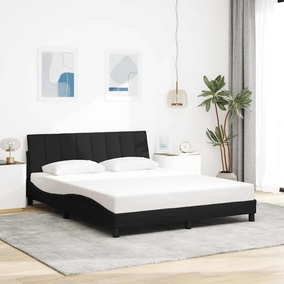 vidaXL Hanko Sengeramme 160x200 cm Sort