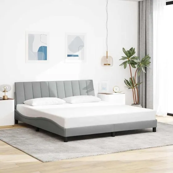 vidaXL Hanko 180x200 cm sengeramme lysegrå stof