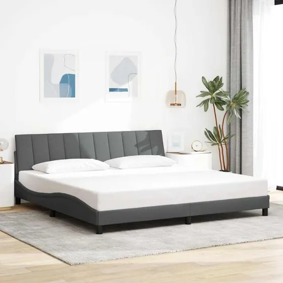 vidaXL Hanko 200x200 cm sengeramme mørkegrå