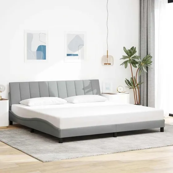 vidaXL Hanko 200x200 cm sengeramme lysegrå stof