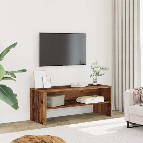 vidaXL tv-bord 100x40x40 cm konstrueret træ antikt træ