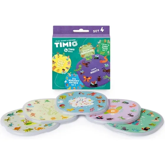 TIMIO® Disc Sæt 4 – Børnesange, Eventyr, Dinosaurer, Insekter