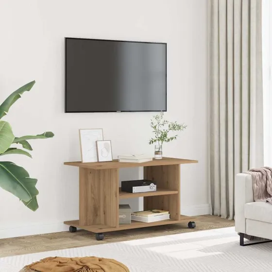 vidaXL Tv-skab med hjul 80x40x45 cm konstrueret træ