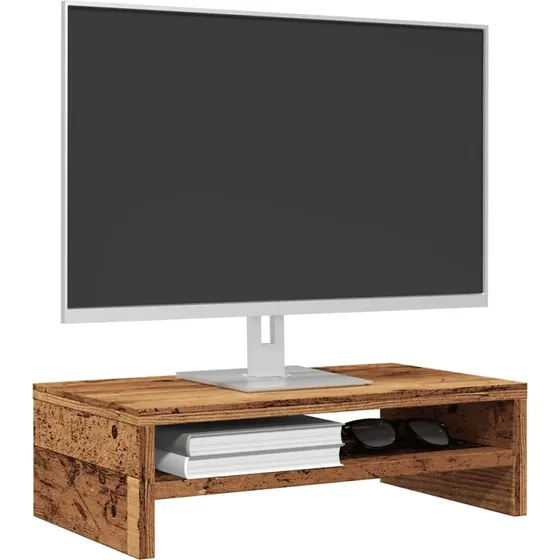 vidaXL Skærmstander 42x24x13 cm Konstrueret Træ Antikt Træ