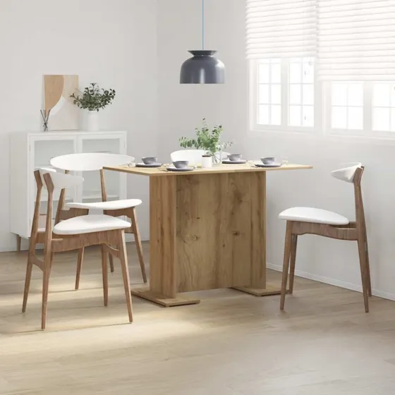 vidaXL Spisebord 110x60x75 cm Hvid Konstrueret Træ