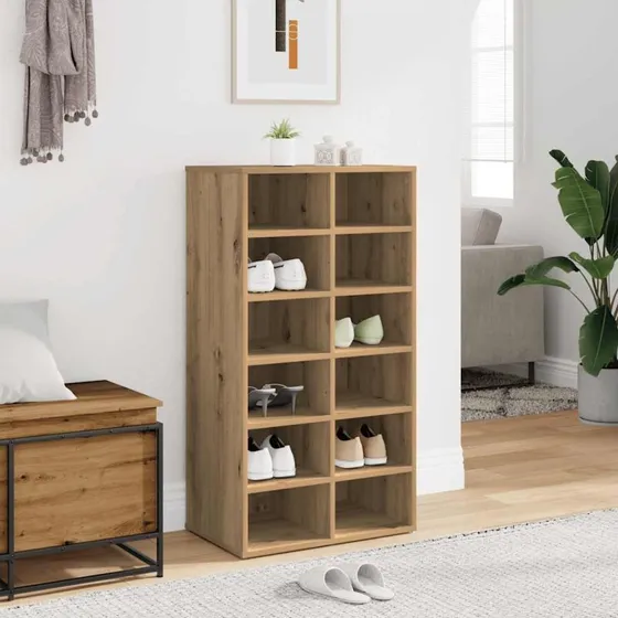 vidaXL Skoreol 54x34x100,5 cm Konstrueret Træ Egetræsfarve
