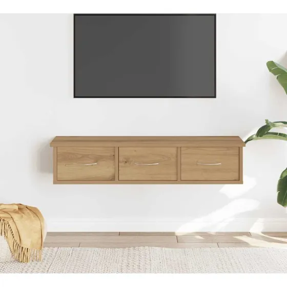 vidaXL Vægskab 88x26x18,5 cm Konstrueret Træ med 3 Skuffer