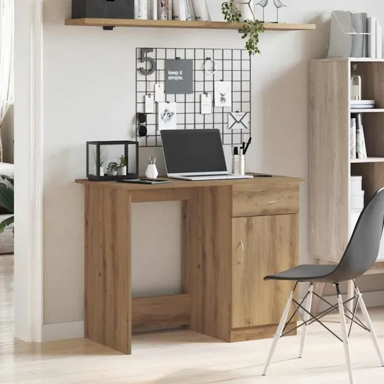 vidaXL Skrivebord 100x50x76 cm Konstrueret Træ