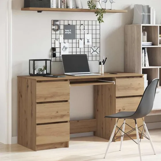 vidaXL Skrivebord 140x50x77 cm Konstrueret Træ Hvid