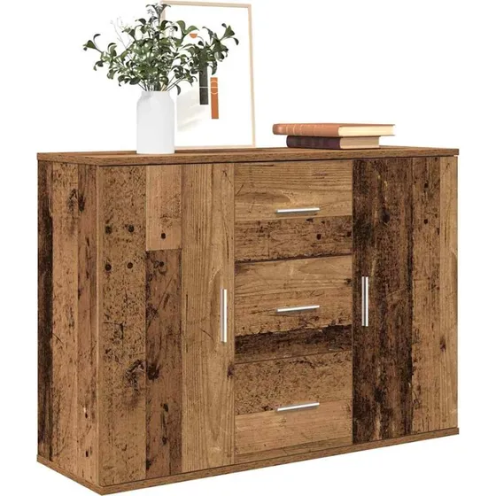 vidaXL Skænk 90x29,5x65 cm Konstrueret Træ Antikt Trælook